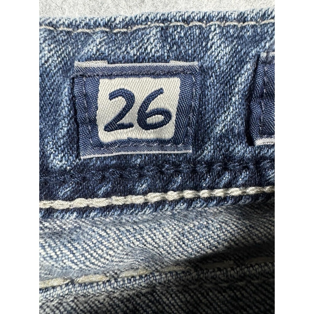 Miss Me Bootcut Jeans Womens 26 Blue Dark Wash Embroidered Rhinestone Denim - Picture 10 of 16